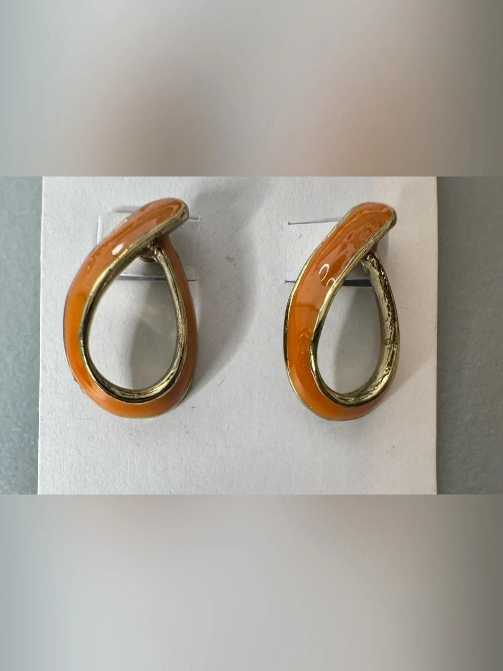 Orange Teardrop Hoop Earrings - Women's Jewelry